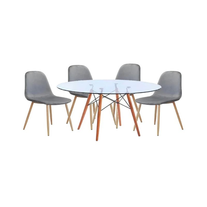 GENERICO - Comedor Paris Redondo Para 4 Personas 100cm Gris