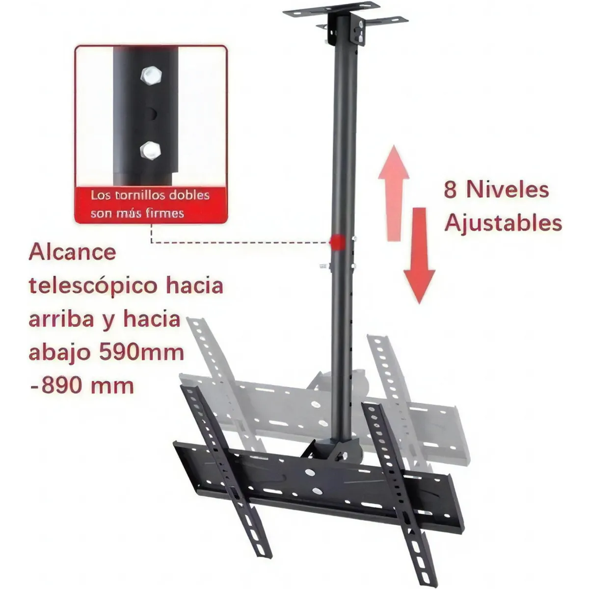 GENERICO - Soporte Tv Base Techo Giratorio 360 Grados De 32" A 70"