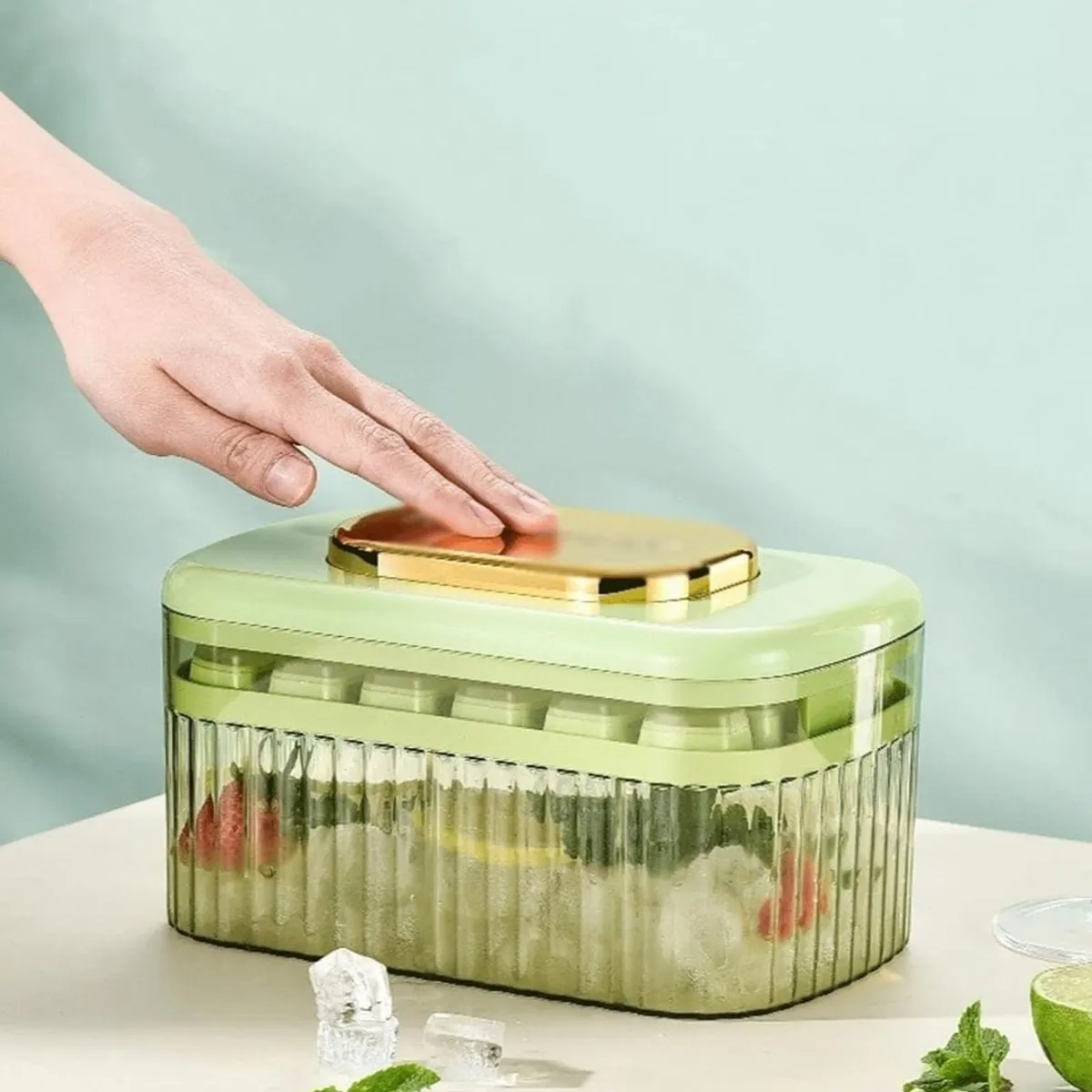 GENERICO - Cubetera De Hielo 2 En 1 Doble Bandeja