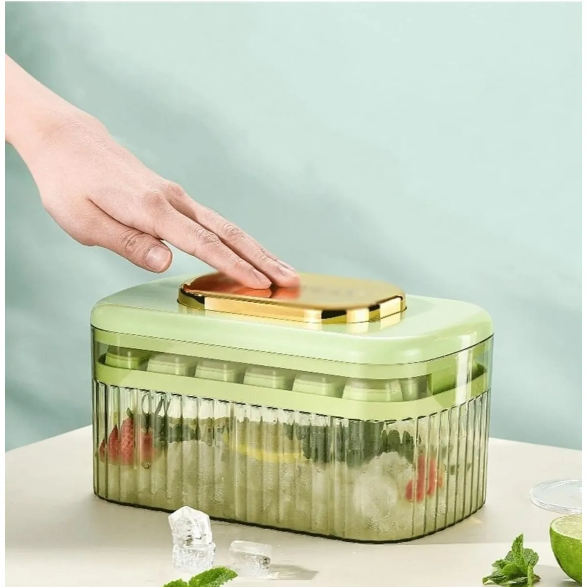 GENERICO - Cubetera De Hielo 2 En 1 Doble Bandeja