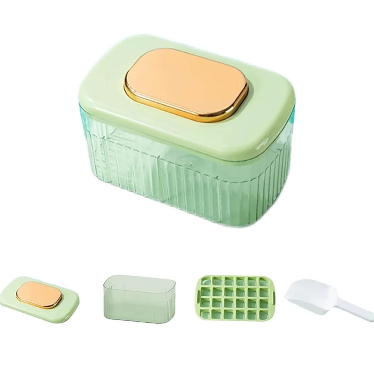 GENERICO - Cubetera De Hielo 2 En 1 Doble Bandeja