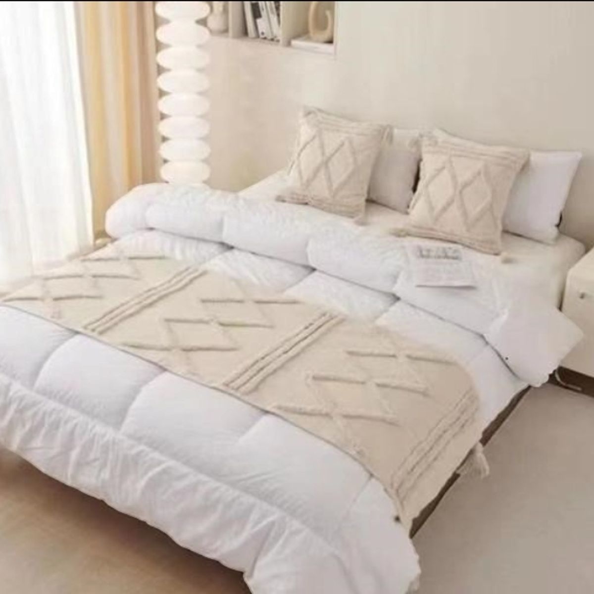 GENERICO - Piecera Lino Nórdica 210x70 Cms Más Dos Fundas De Cojín