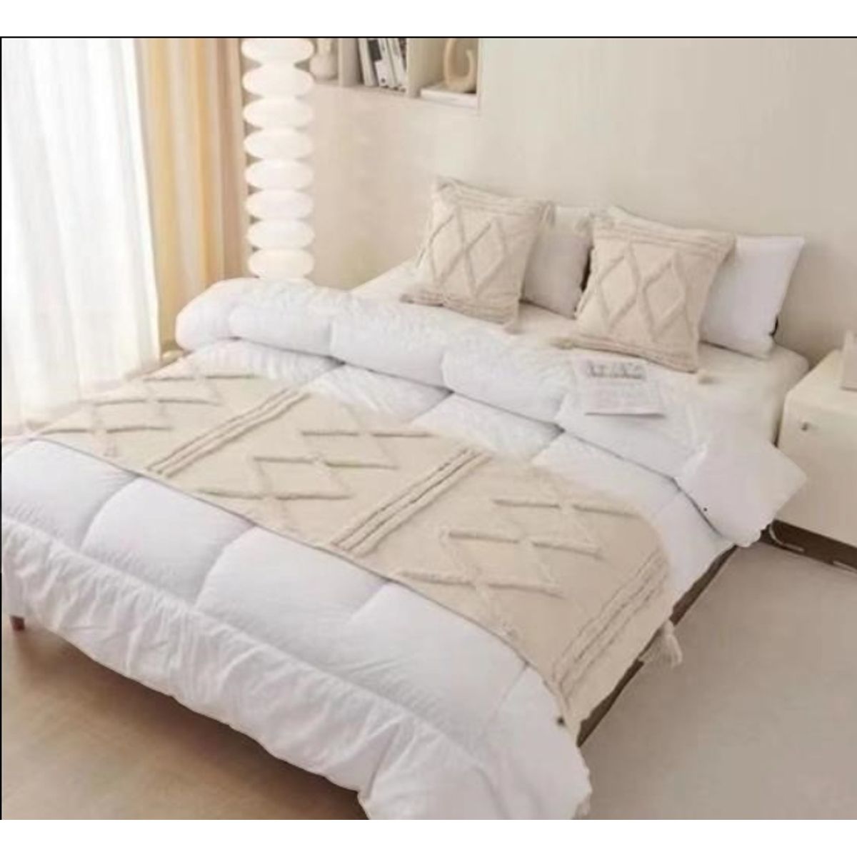 GENERICO - Piecera Lino Nórdica 210x70 Cms Más Dos Fundas De Cojín