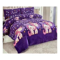 Plumon Sherpa Cobertor de invierno plush y chiporro Niña 1,5 plaza Unicornios