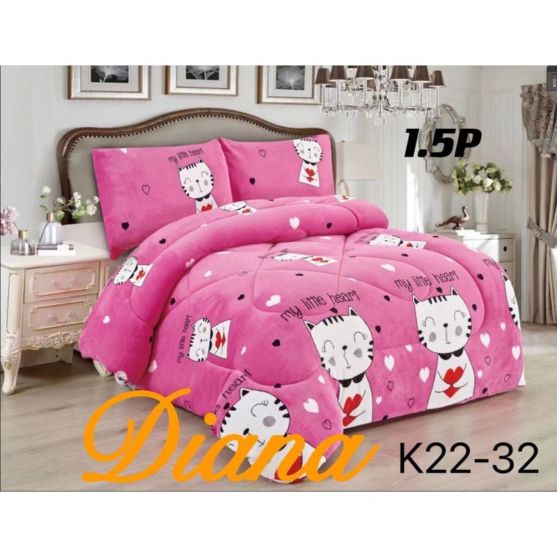 GENERICO - Plumon Cobertor de invierno plush con chiporro Niñas 1,5 plaza Gatita