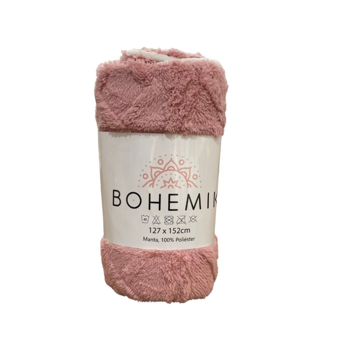 BOHEMIK - Manta Jacquard Sherpa Rosa