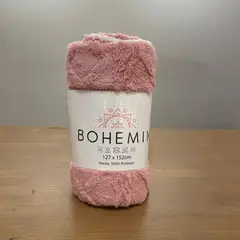 BOHEMIK - Manta Jacquard Sherpa Rosa