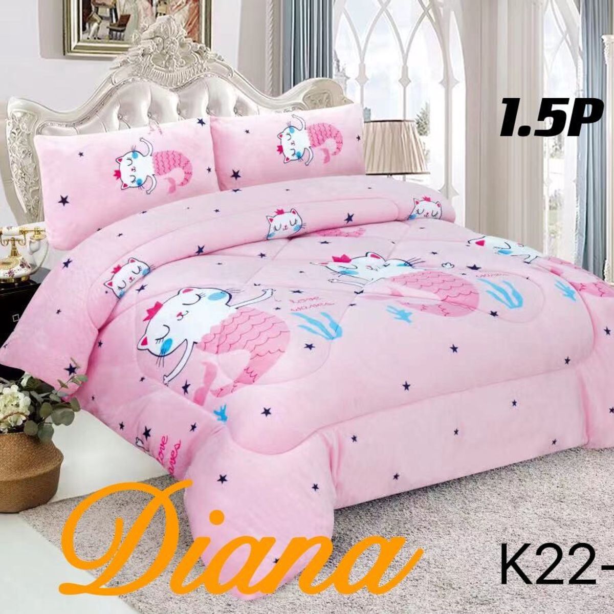 GENERICO - Plumon Sherpa Cobertor de invierno plush con chiporro 1,5 PLAZA Sirena