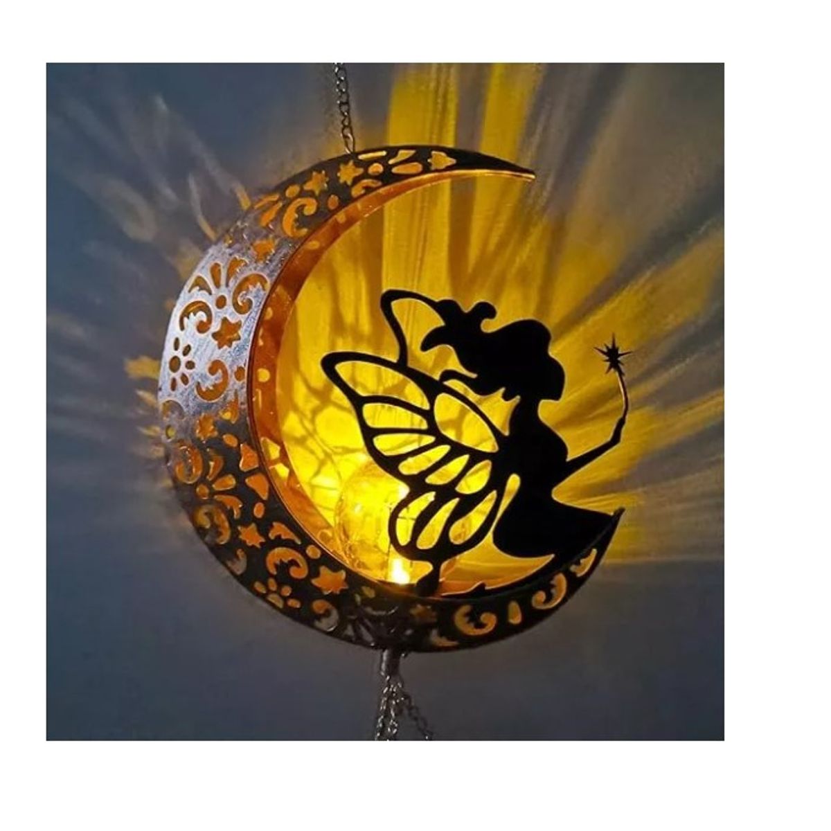 GENERICO - Campana De Viento Luz Solar Led Luces Solares Decorativas Luna