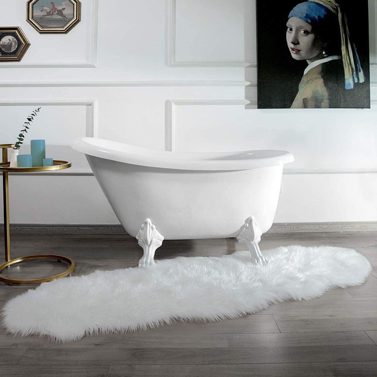 REGALITOLINDO CL - Alfombra Nórdica Pelo Largo 180x60 cms Blanco