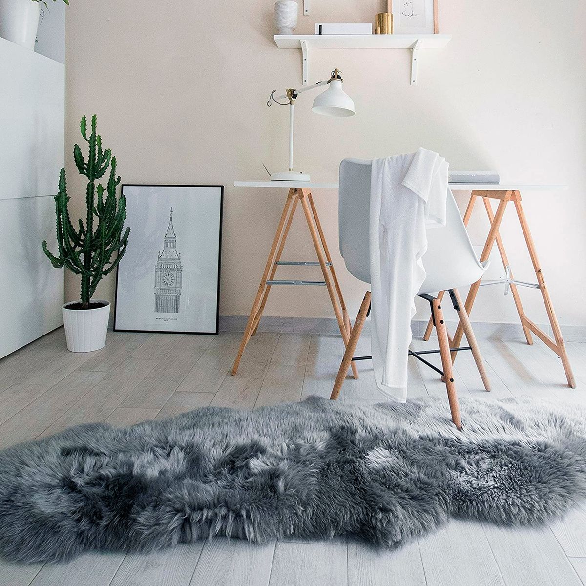 REGALITOLINDO CL - Alfombra Nórdica Pelo Largo 180x60 cms Gris