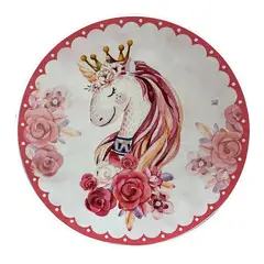 GENERICO - Alfombra Redonda Hogar Antideslizante 120cm Unicornio