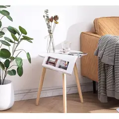 YOMYM - Mesita De Noche Mini Mesa Redonda Simple Sola Capa Mesa Centro 52×40cm