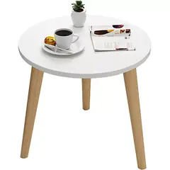 YOMYM - Mesita De Noche Mini Mesa Redonda Simple Sola Capa Mesa Centro 52×40cm