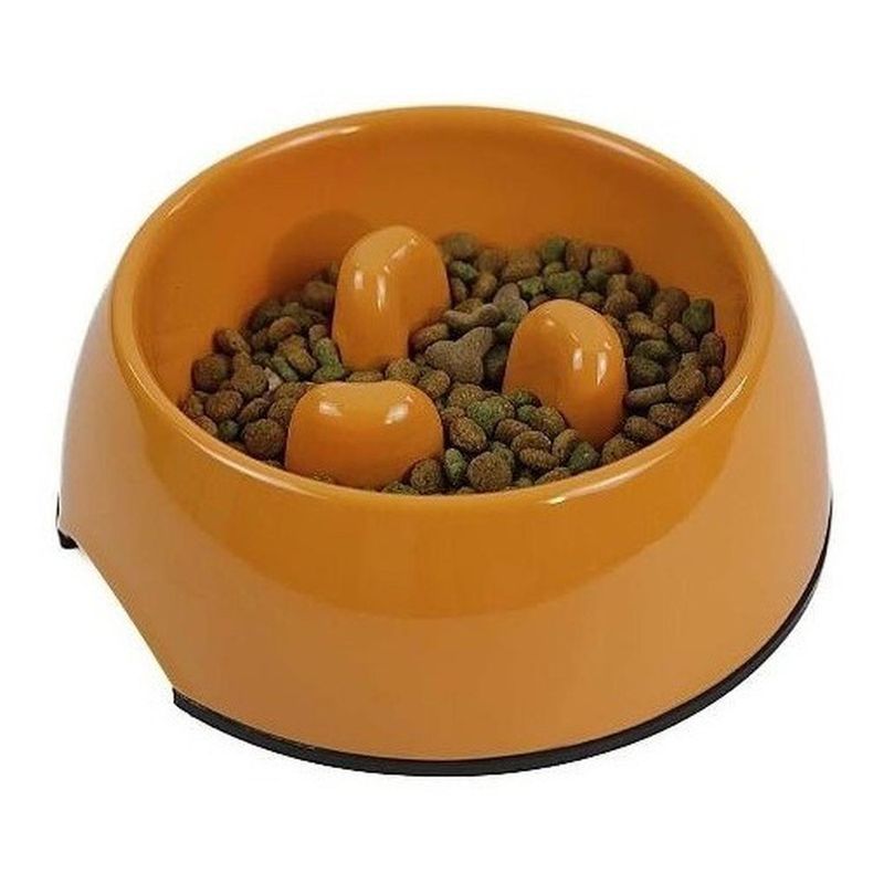 MASCAN - Plato Melamina Anti-ahogo Talla S Naranjo Perro Mascan.
