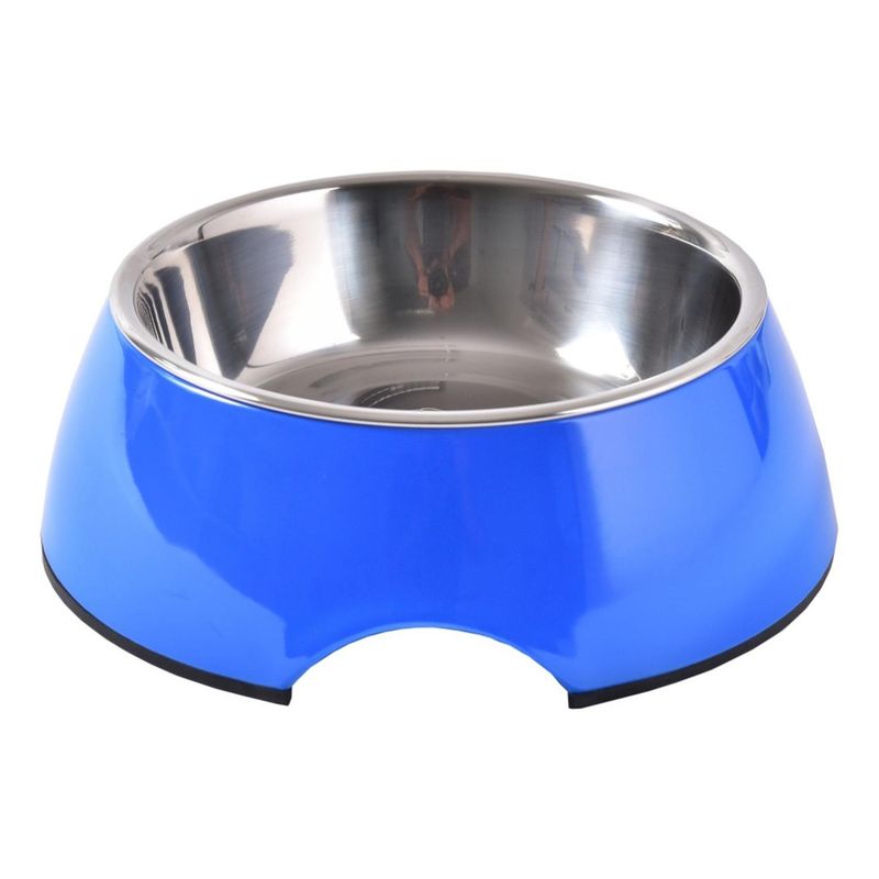 MASCAN - Plato Melamina Sólido Redondo Azul Talla Xl Perro