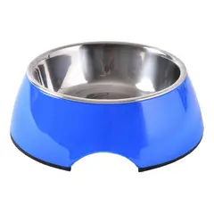 MASCAN - Plato Melamina Sólido Redondo Azul Talla Xl Perro