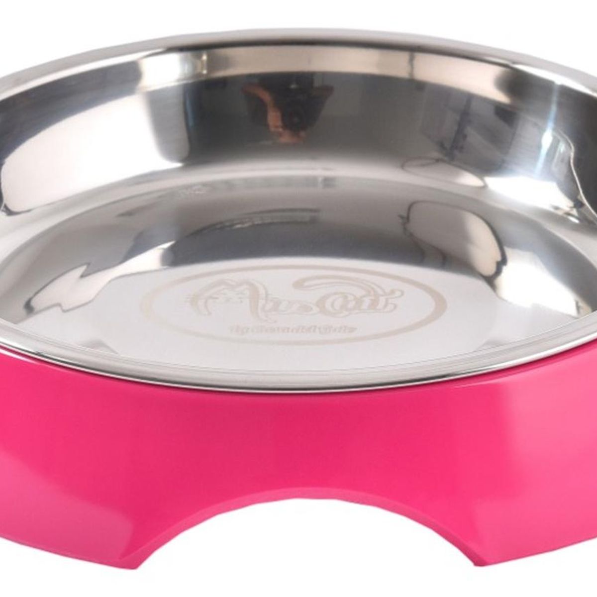 MASCAN - Plato Melamina Sólido Redondo Fucsia Talla M Perro