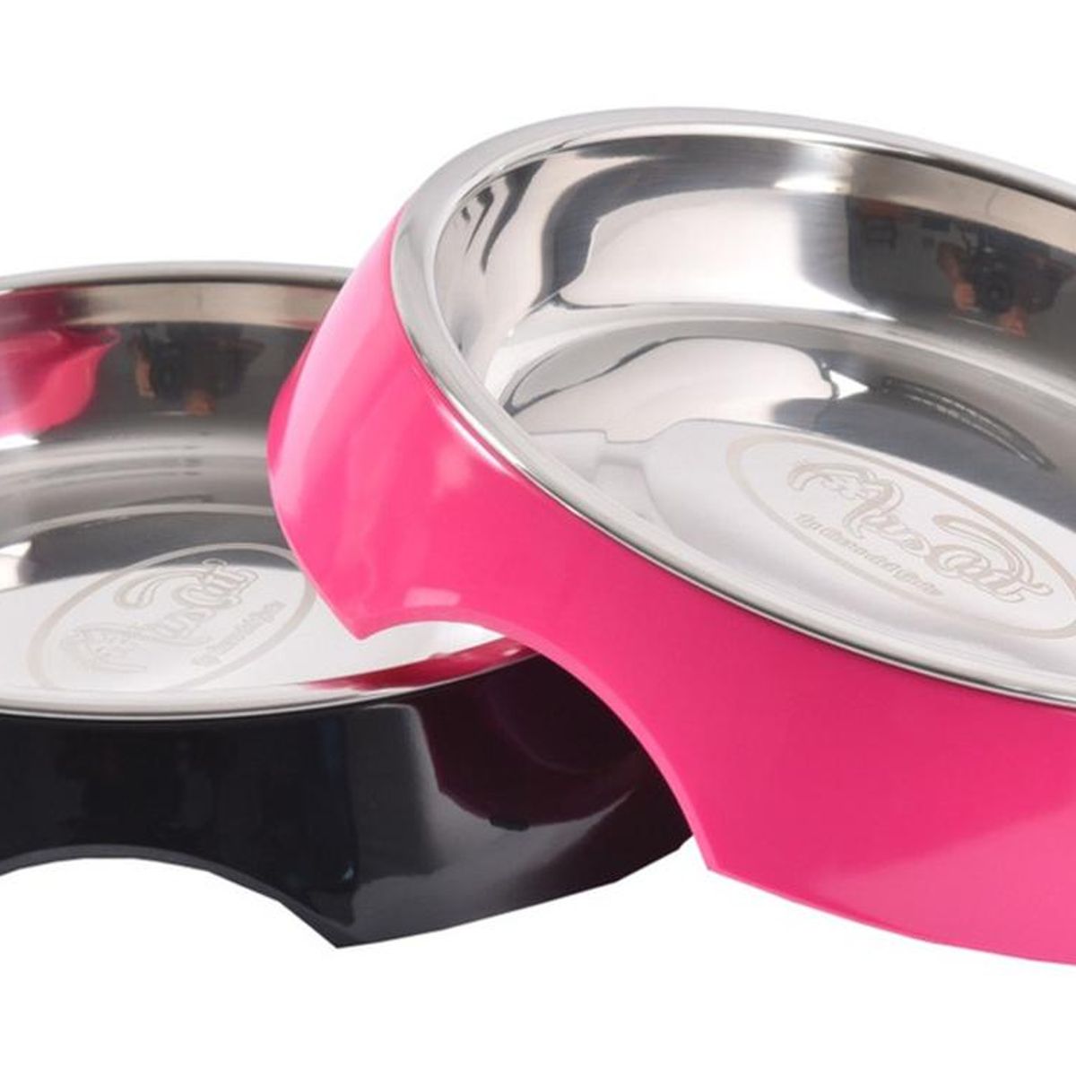 MASCAN - Plato Melamina Sólido Redondo Fucsia Talla M Perro