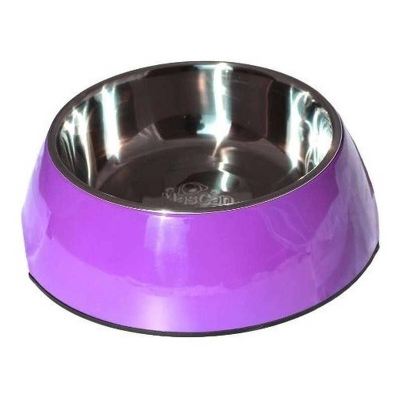 MASCAN - Plato Melamina Sólido Redondo Morado Talla L Perro