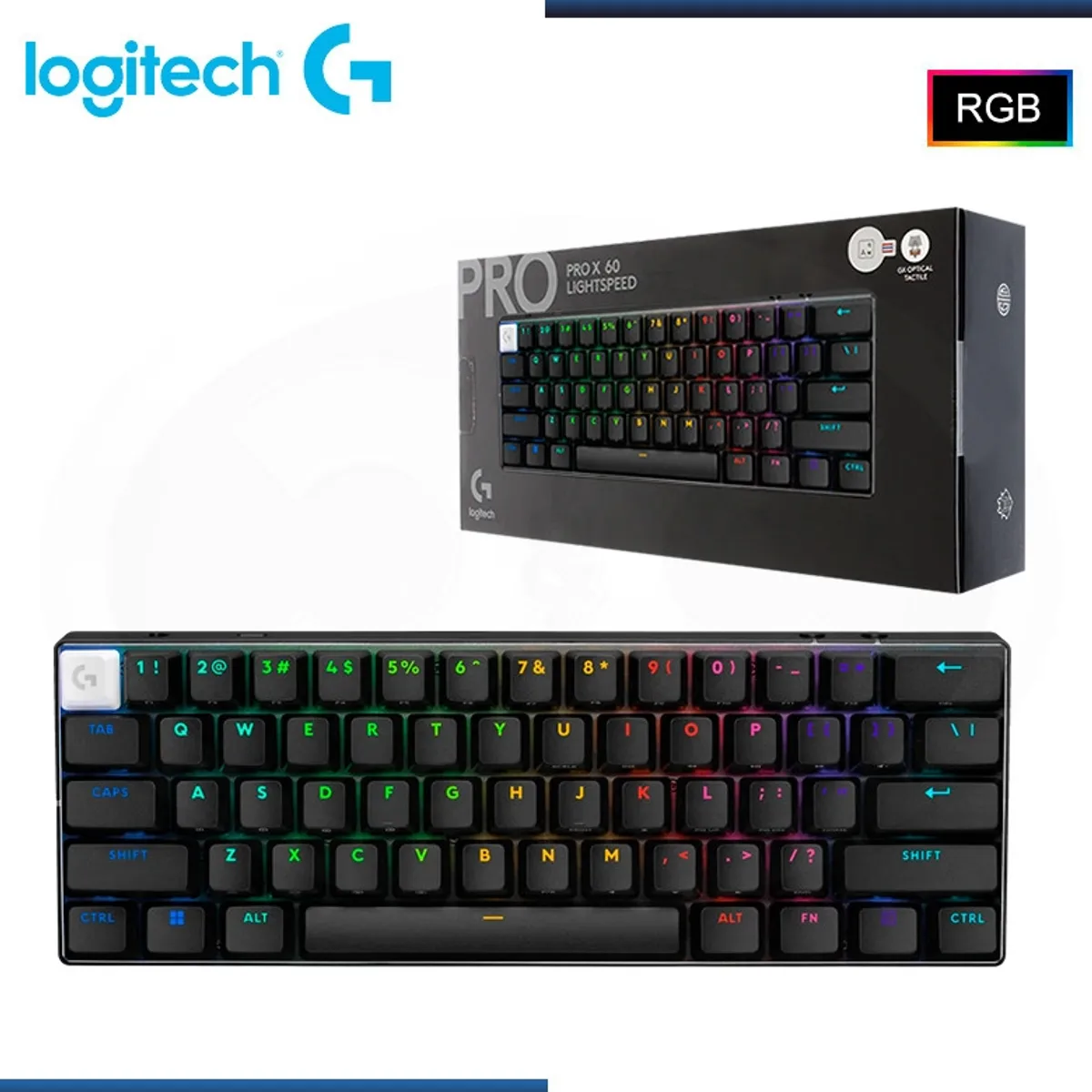 LOGITECH - Teclado Inalámbrico Logitech G Pro X 60 Lightspeed Negro