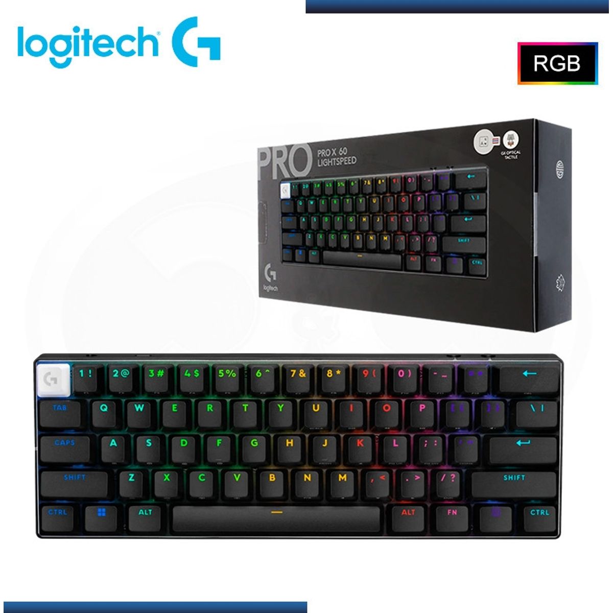 LOGITECH - Teclado Inalámbrico Logitech G Pro X 60 Lightspeed Negro