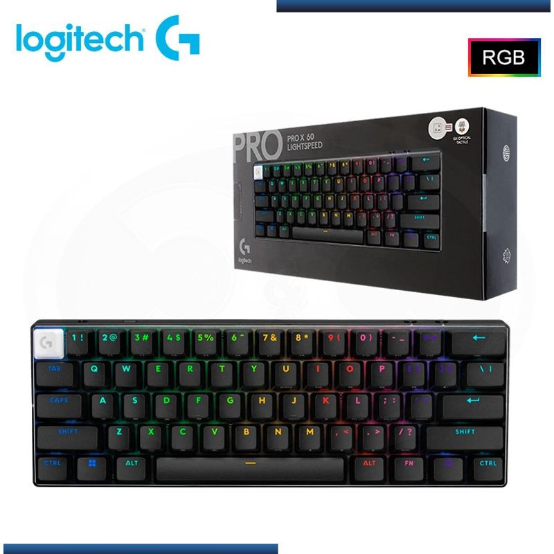 LOGITECH - Teclado Inalámbrico Logitech G Pro X 60 Lightspeed Negro
