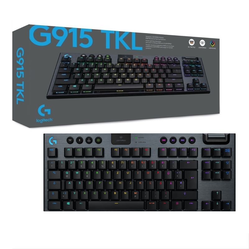 LOGITECH - Teclado Gamer Logitech G915 Tkl Carbon Us Tkl