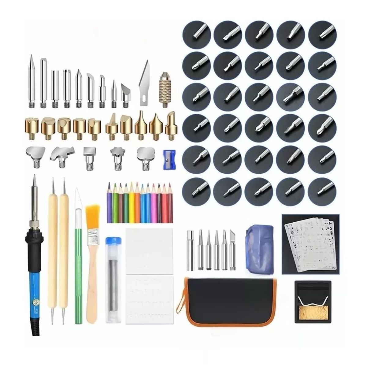 MUNDO MAGIA - Pirograbador Madera Cautín Soldador Punto Lápiz 60w 101 Pcs