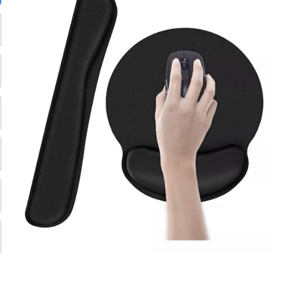 GENERICO - Teclado Muñeca Reposamuñecas Mouse Alfombrilla Color Negro