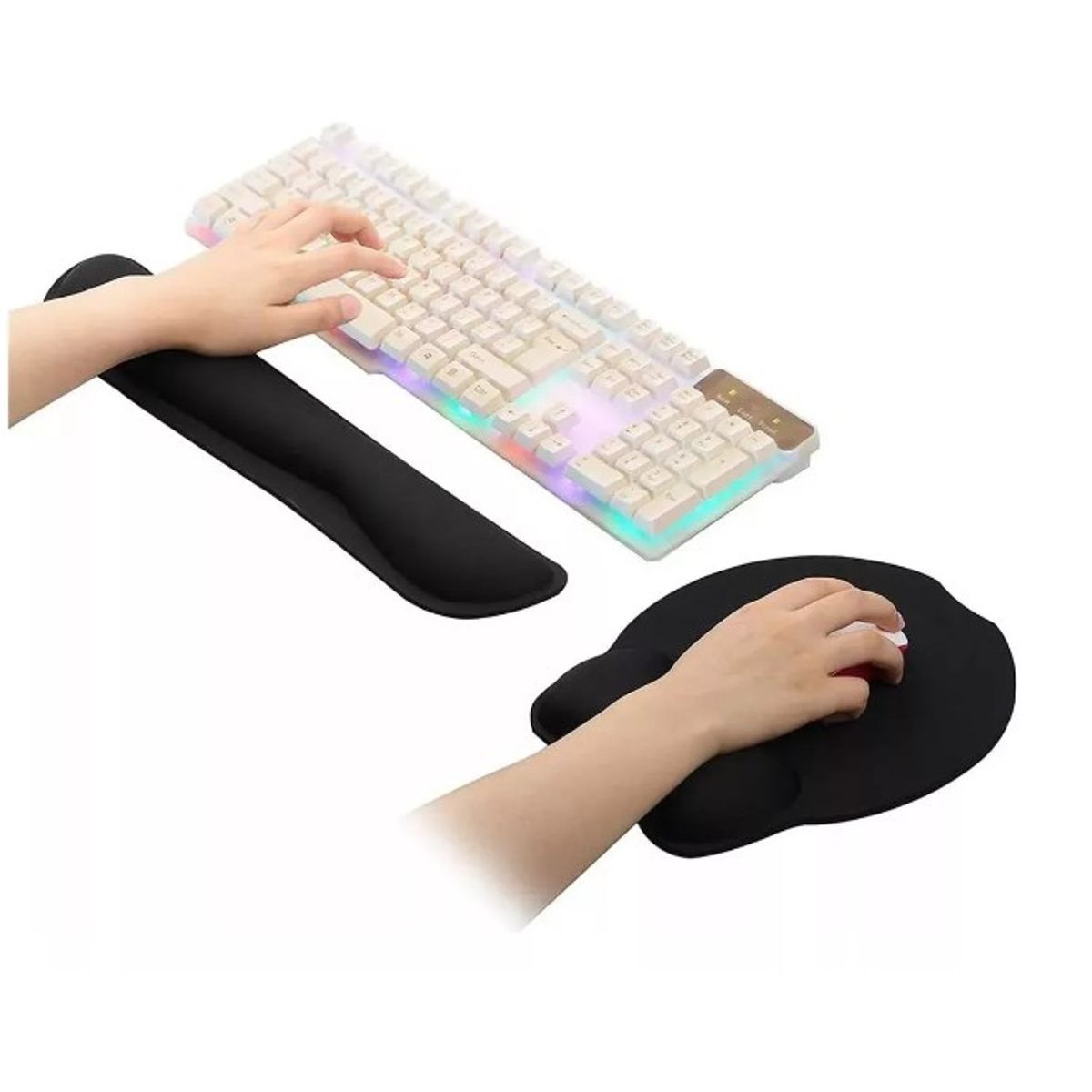GENERICO - Set 2 Pack Reposamuñecas Mouse Alfombrilla Teclado Muñeca