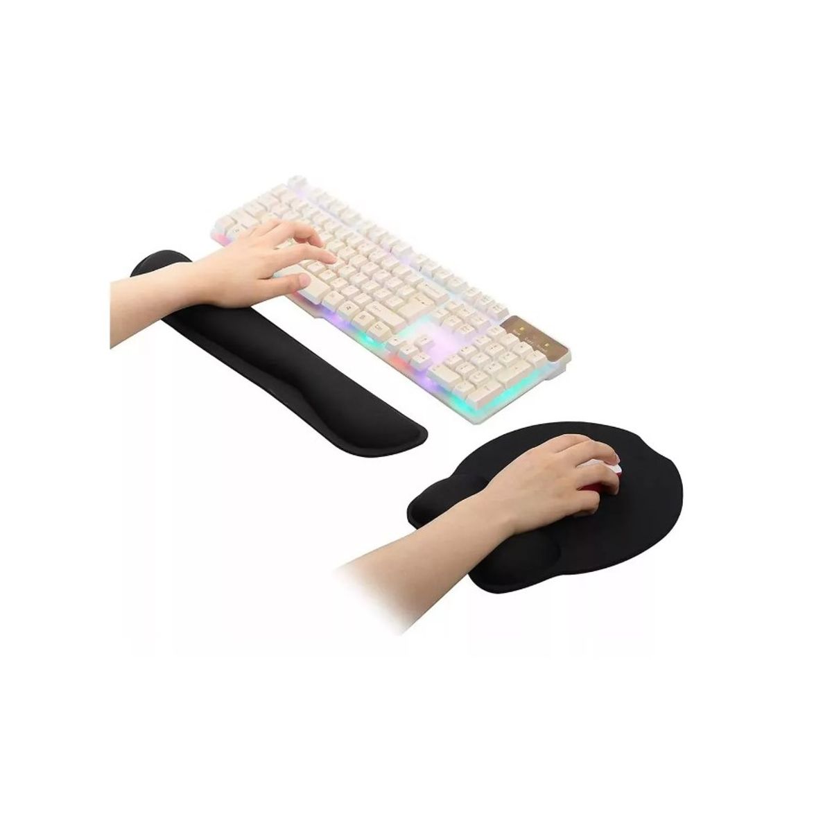 GENERICO - Set 2 Pack Reposamuñecas Mouse Alfombrilla Teclado Muñeca