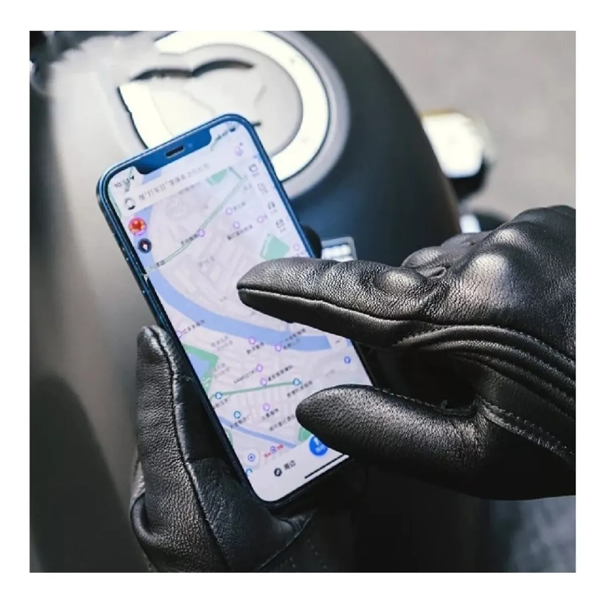 GENERICO - Guantes tácticos cortos para motos de cuero XL