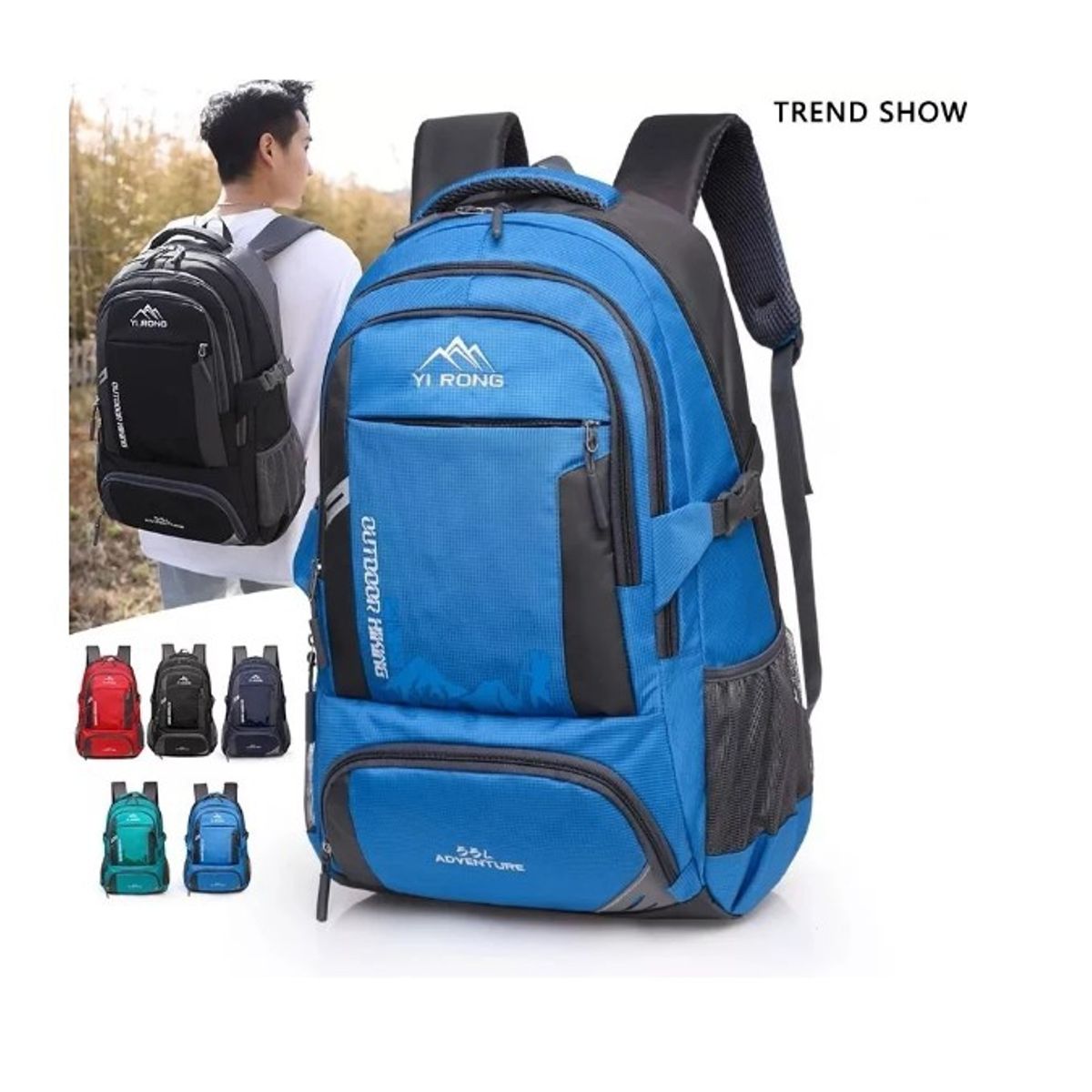 GENERICO - Mochila Gran Capacidad Impermeable Militar Camping Azul