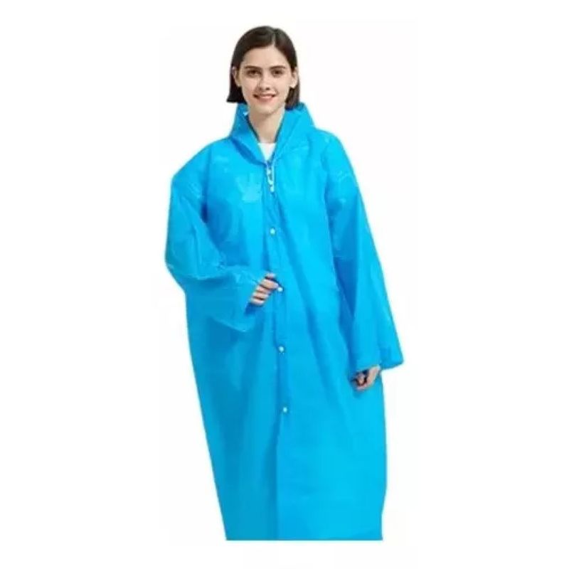 TEEMY - Capa Poncho Impermeable Lluvia Viento Estándar Adulto Gorro Azul