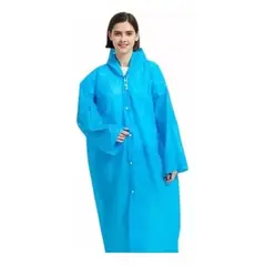 TEEMY - Capa Poncho Impermeable Lluvia Viento Estándar Adulto Gorro Azul