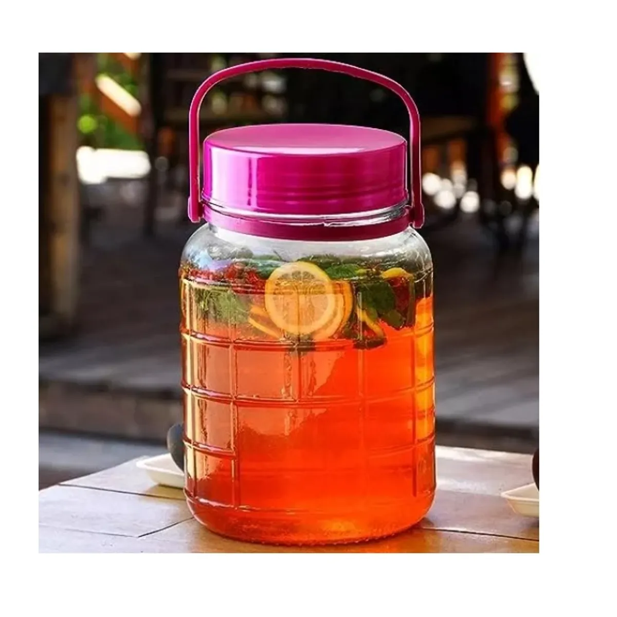 GENERICO - Frasco Tarro Envase De Vidrio Hermético 5 Litros Con Tapa