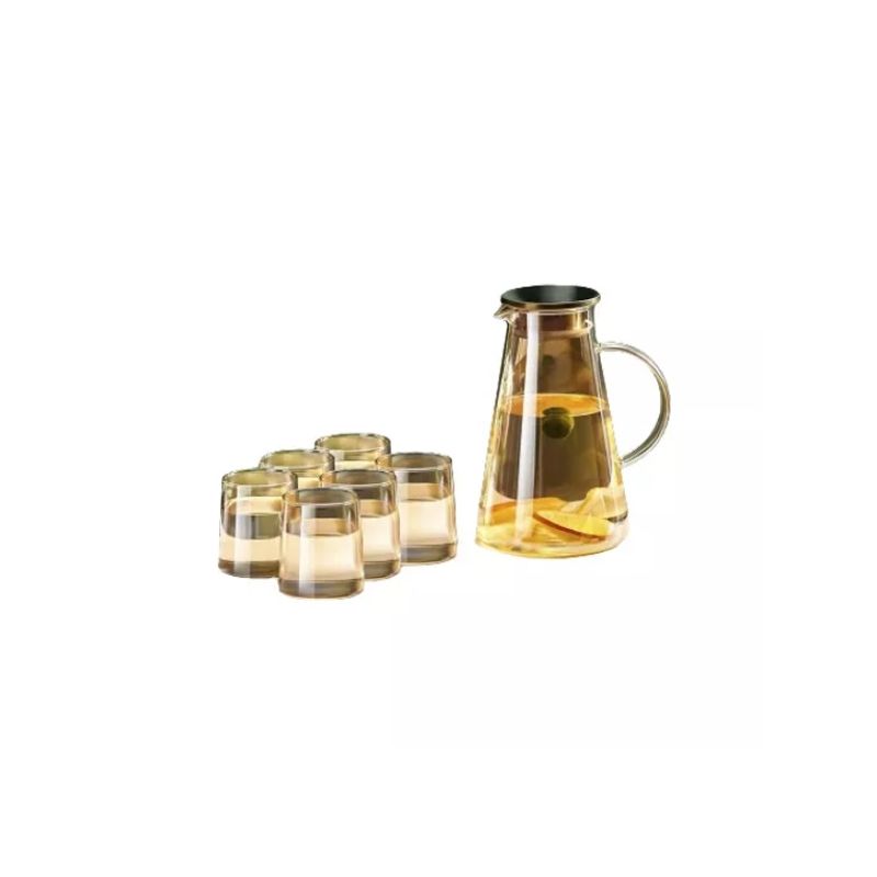 GENERICO - Pack De Jarra Con Tapa + 6 Vasos