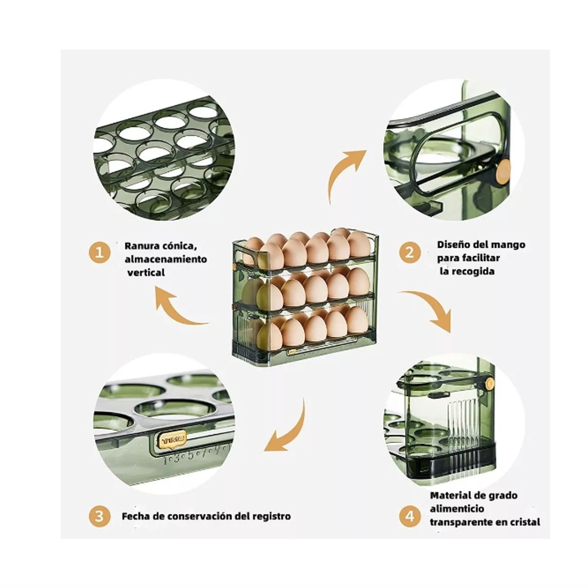 GENERICO - Estantes De Almacenamiento De Huevos Utensilios De Cocina