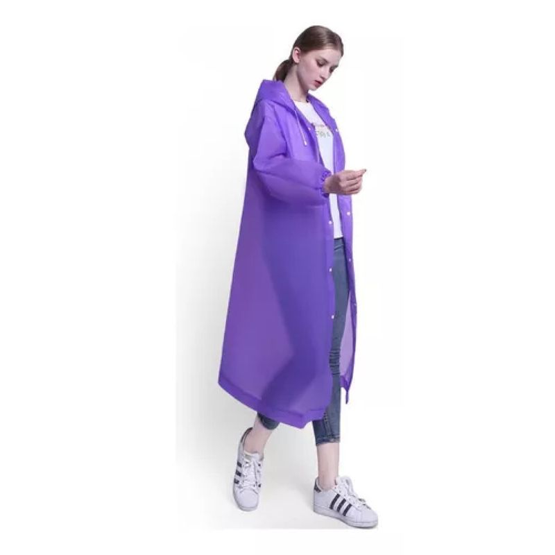 TEEMY - Capa Poncho Impermeable Lluvia Viento Estándar Adulto Gorro Violeta