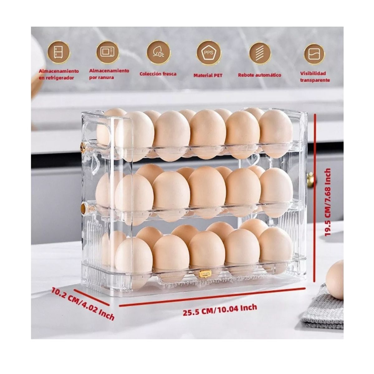 GENERICO - Estantes De Almacenamiento De Huevos Utensilios De Cocina