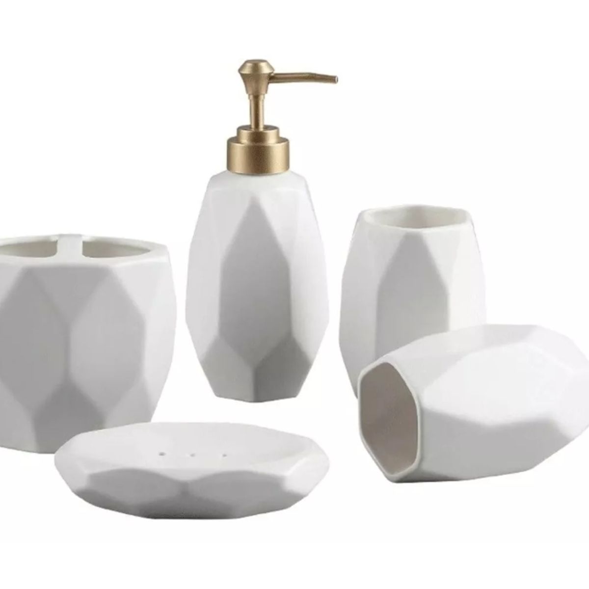 GENERICO - Set Para Baño De 5 Piezas Ceramica