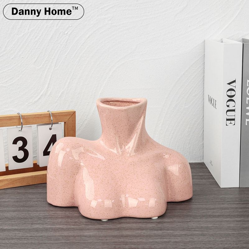 DANNY HOME - Macetero Cuerpo Humano Estilo Nordico Rosado de Ceramica Danny Home