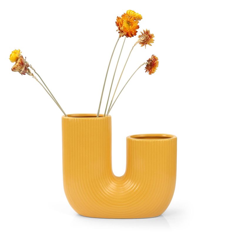 DANNY HOME - Macetero Forma U Amarillo de Cerámica Estilo Nórdico Danny Home