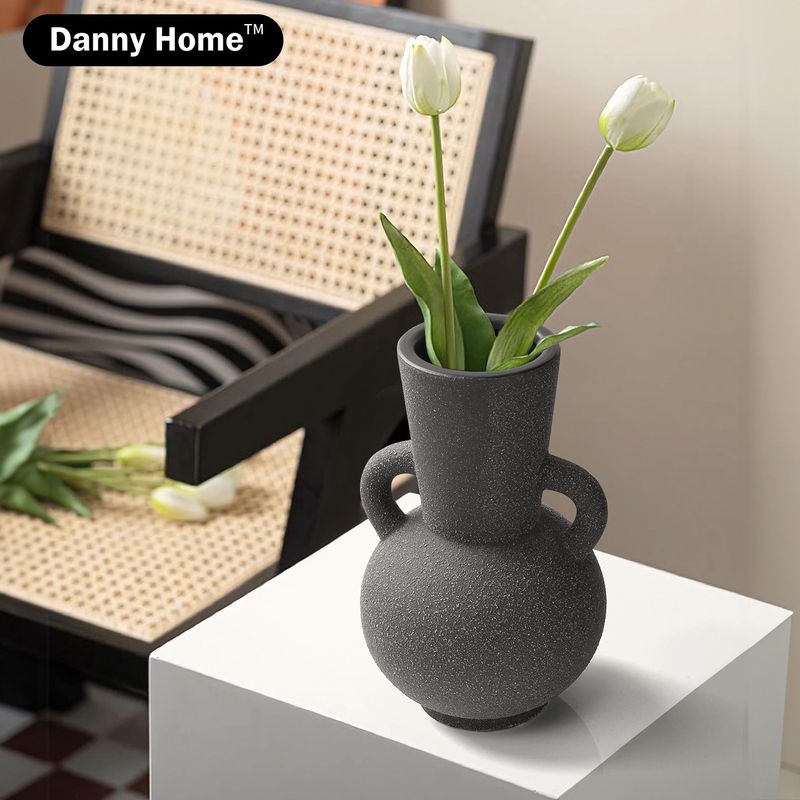 DANNY HOME - Maceta Dobre Asa Estilo Nordico Negro de Ceramica Danny Home