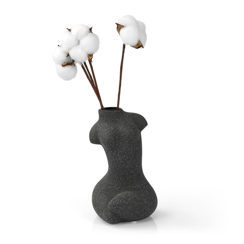 DANNY HOME - Macetero Cuerpo Humano Estilo Nordico Negro de Ceramica Danny Home