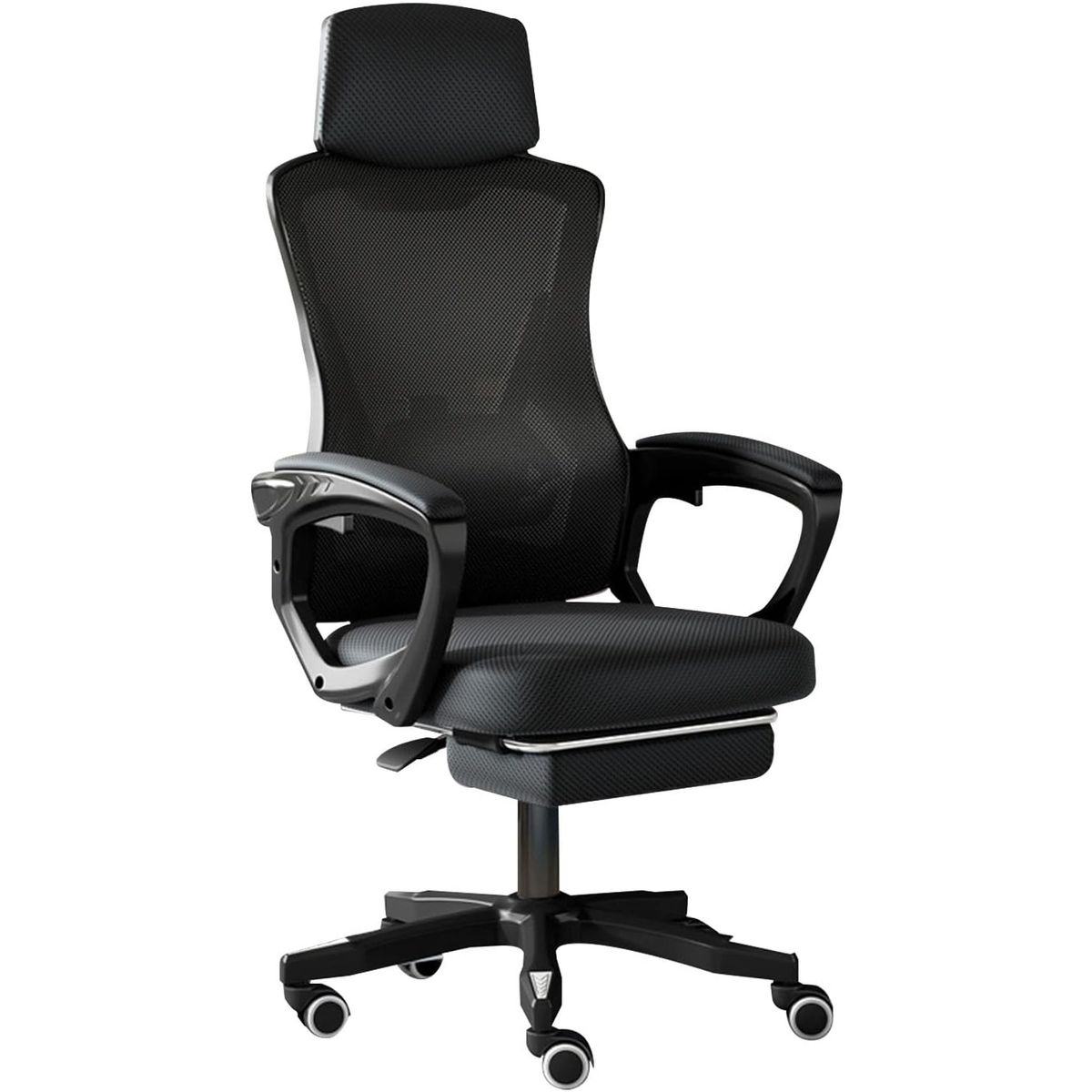 BLUEDREAMER - Silla de Oficina Ejecutiva Gamer con Reposapiés Reclinable Negro