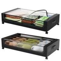 Set 2 Organizadores de Cama con Ruedas y Tapa Transparente