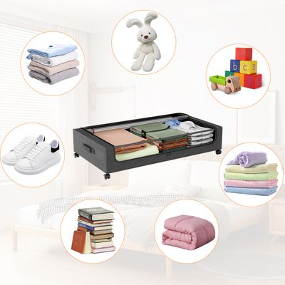 Imagen 2 del producto Set 2 Organizadores de Cama con Ruedas y Tapa Transparente