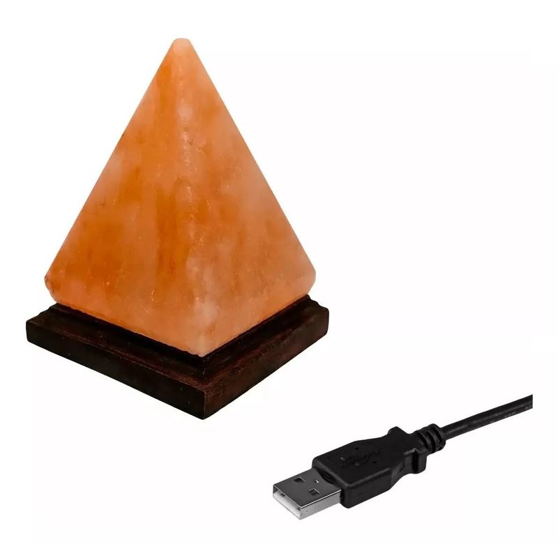 KUANGYE - Lampara Piramide De Sal Rosa Del Himalaya Color de estructura Marrón